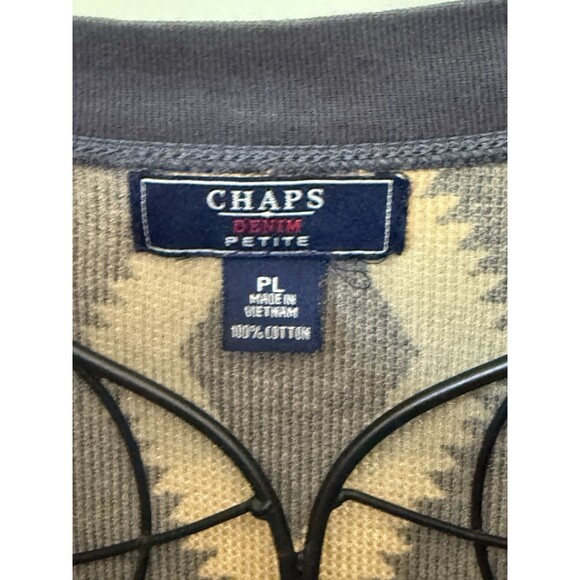 Ralph Lauren Chaps Women's Aztec Southwest Print Thermal Shirt Size PL - Picture 3 of 5